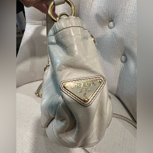 Auth. Prada Bow Bag 2 Way VGUC, Triangle Logo, Soft Nappa, Gorgeous! - Picture 6 of 14